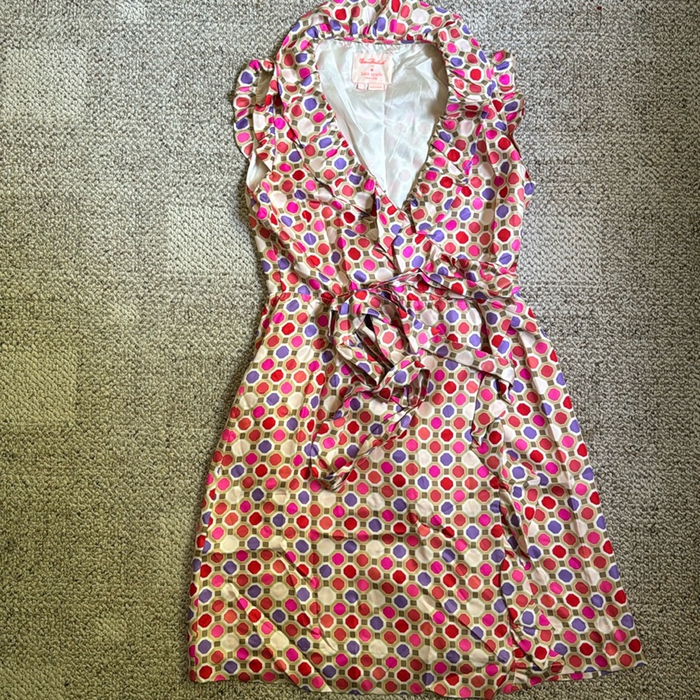 EUC Kate spade wrap ruffle dress
